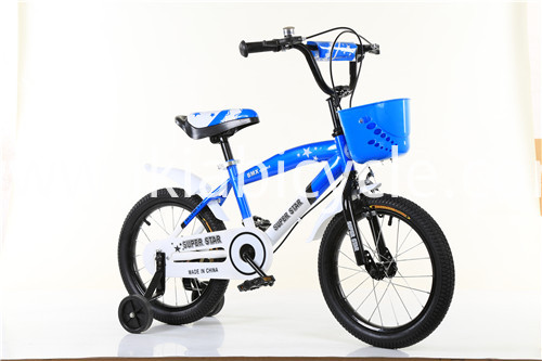 blue color kid bike