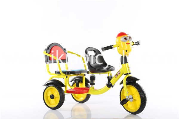 two seats child tricycle